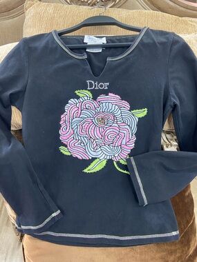 Vintage Christian Dior Boutique Paris top, 2000s John Galliano era with beading